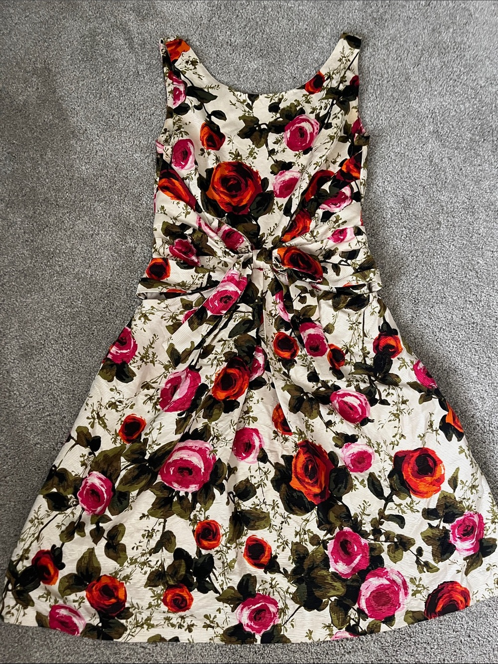 kate spade Cream Dress with Red & Pink Floral Print 4